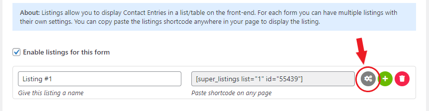 Edit an existing listing from the back-end.
